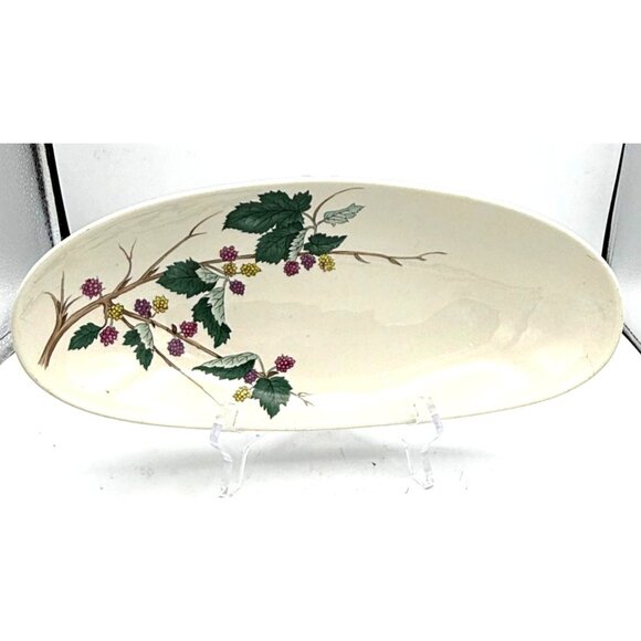 Hallcraft by Eva Zeisel Handpainted Oval Mulberry Serving Bowl Vintage - Picture 3 of 6